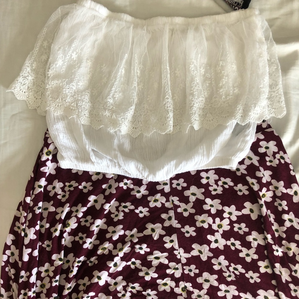 White lace tube top
